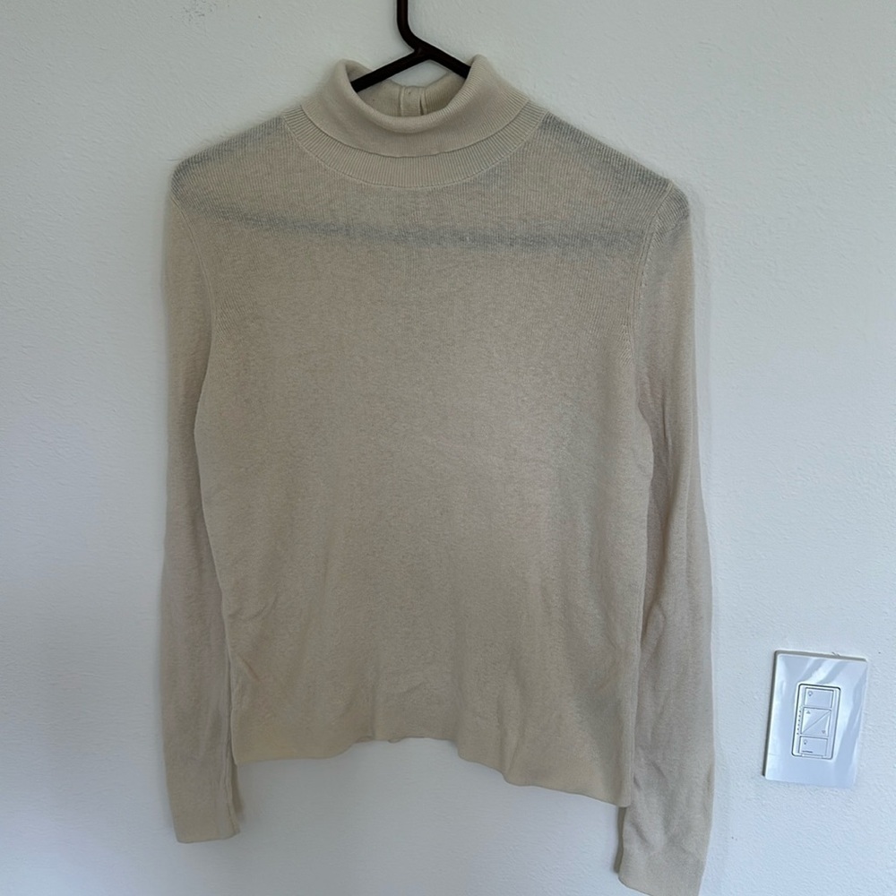 Nili Lotan For Target Button Up Turtleneck Cream … - image 2